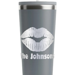 Lips n Hearts RTIC Everyday Tumbler with Straw - 28oz - Grey - Single-Sided (Personalized)