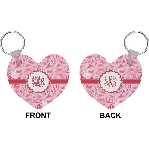 Lips n Hearts Heart Keychain (Front + Back)