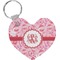 Lips n Hearts Heart Plastic Keychain w/ Couple's Names
