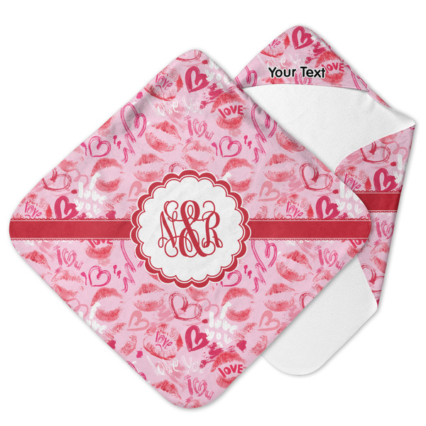 Custom Lips n Hearts Hooded Baby Towel (Personalized)