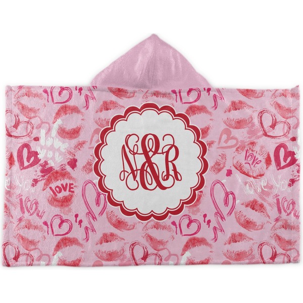 Custom Lips n Hearts Kids Hooded Towel (Personalized)