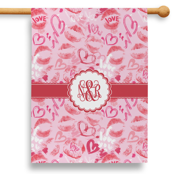 Custom Lips n Hearts 28" House Flag - Double Sided (Personalized)