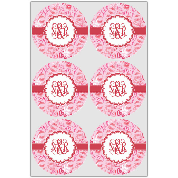 Lips n Hearts Icing Circle - Large - Set of 6