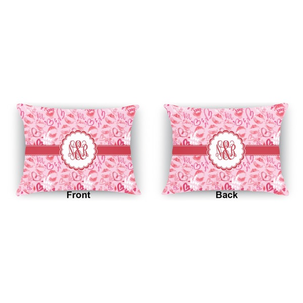 Lips n Hearts  Indoor Rectangular Burlap Pillow (Front and Back)