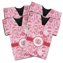 Lips n Hearts Jersey Bottle Cooler - Set of 4 (Personalized)
