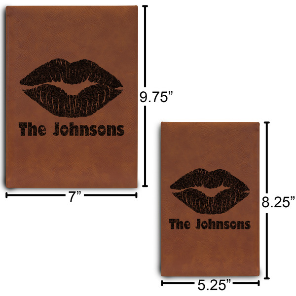 Lips n Hearts Journal Size Comparisons w/ Dimensions