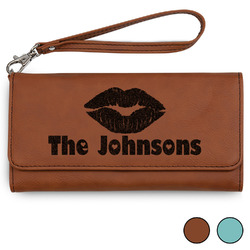 Lips n Hearts Ladies Leather Wallet - Laser Engraved (Personalized)