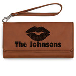 Lips n Hearts Ladies Leatherette Wallet - Laser Engraved - Rawhide (Personalized)
