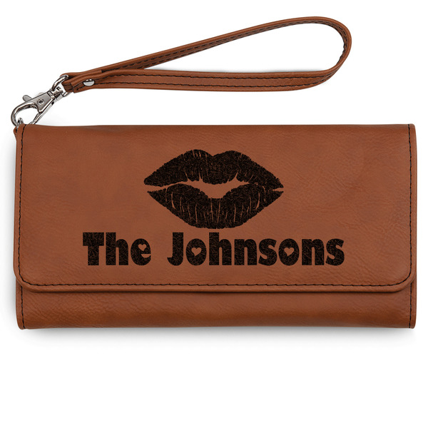 Custom Lips n Hearts Ladies Leatherette Wallet - Laser Engraved (Personalized)