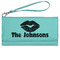 Lips n Hearts Ladies Wallet - Leather - Teal - Front View