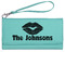 Lips n Hearts Ladies Leatherette Wallet - Laser Engraved- Teal (Personalized)
