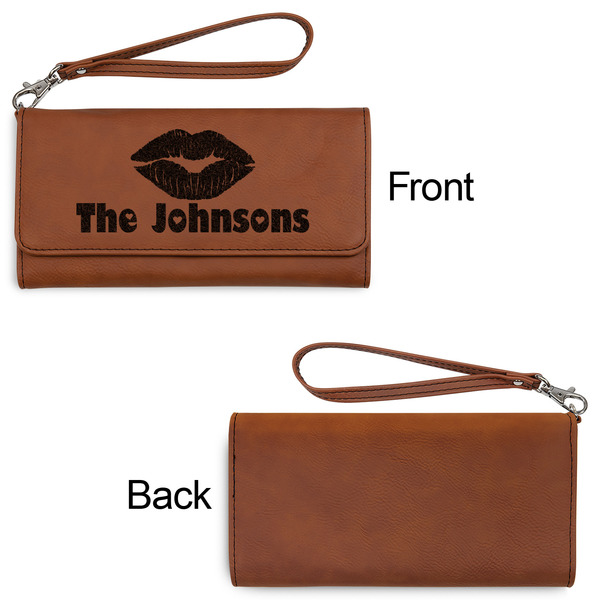 Lips n Hearts Ladies Wallets - Faux Leather - Rawhide - Front & Back View
