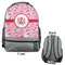 Lips n Hearts Large Backpack - Gray - Front & Back View