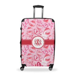 Lips n Hearts Suitcase - 28" Large - Checked w/ Couple's Names