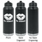 Lips n Hearts Laser Engraved Water Bottles - 2 Styles - Front & Back View