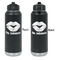 Lips n Hearts Laser Engraved Water Bottles - Front & Back Engraving - Front & Back View