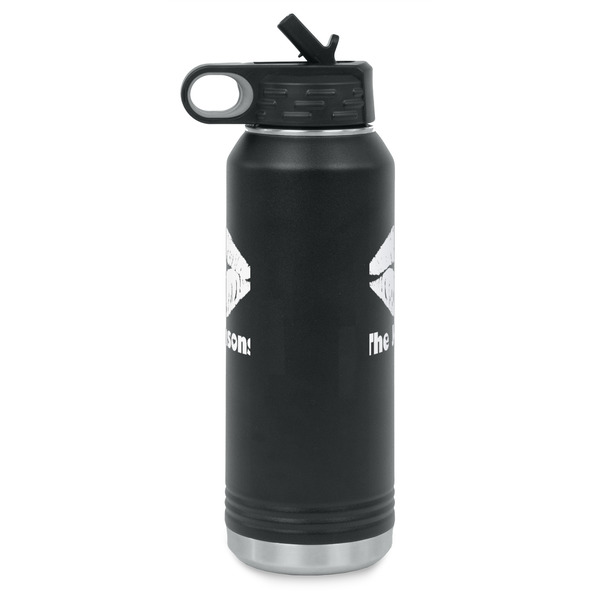 Lips n Hearts Laser Engraved Water Bottles - Front & Back Engraving - Side View