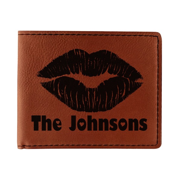 Custom Lips n Hearts Leatherette Bifold Wallet - Single Sided (Personalized)
