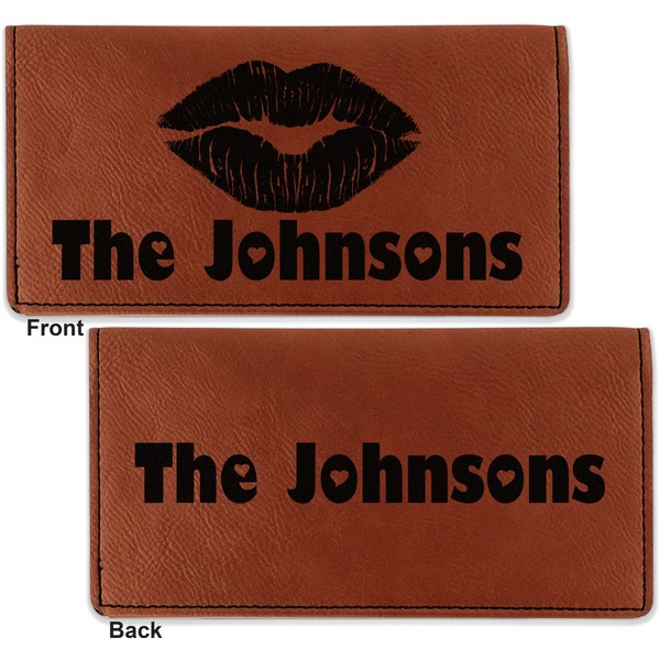 Lips n Hearts Leather Checkbook Holder Front and Back