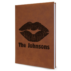 Lips n Hearts Leather Sketchbook - Large - Single Sided (Personalized)