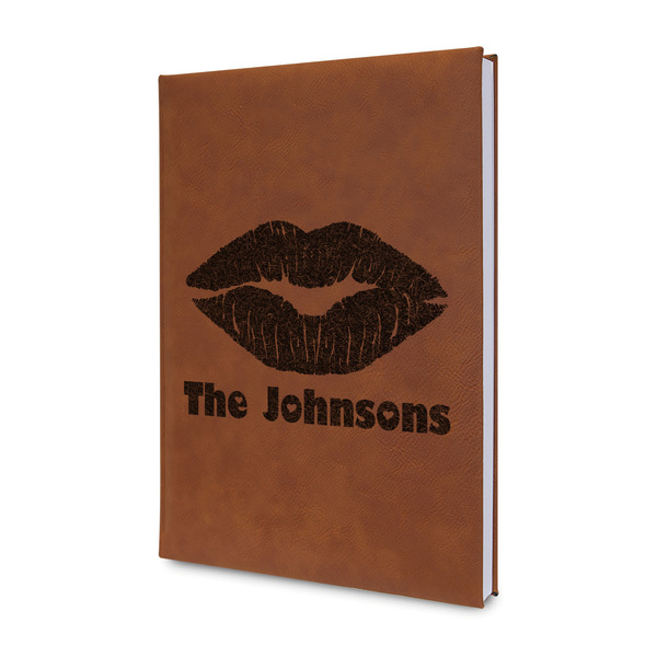 Custom Lips n Hearts Leather Sketchbook - Small - Double Sided (Personalized)