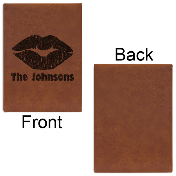 Lips n Hearts Leatherette Journal - Large - Single Sided - Front & Back View
