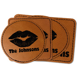 Lips n Hearts Faux Leather Iron On Patch (Personalized)