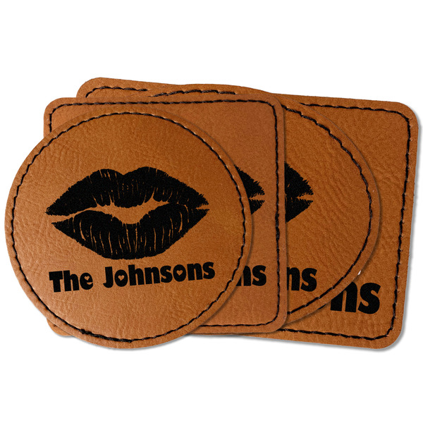 Custom Lips n Hearts Faux Leather Iron On Patch (Personalized)