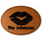 Lips n Hearts Faux Leather Iron On Patch - Oval (Personalized)