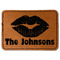 Lips n Hearts Faux Leather Iron On Patch - Rectangle (Personalized)