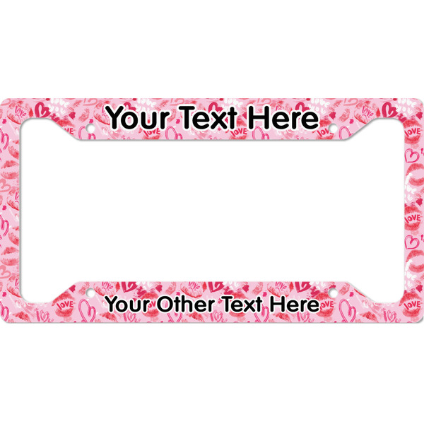 Custom Lips n Hearts License Plate Frame - Style A (Personalized)