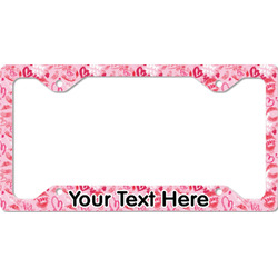Lips n Hearts License Plate Frame - Style C (Personalized)