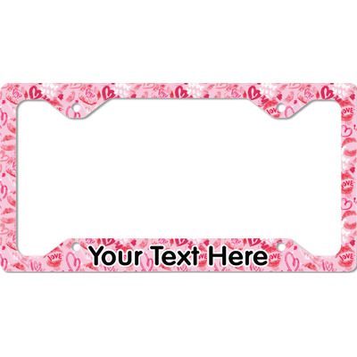 Lips n Hearts License Plate Frame - Style C (Personalized)