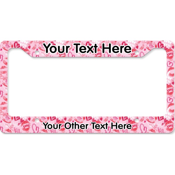 Custom Lips n Hearts License Plate Frame - Style B (Personalized)