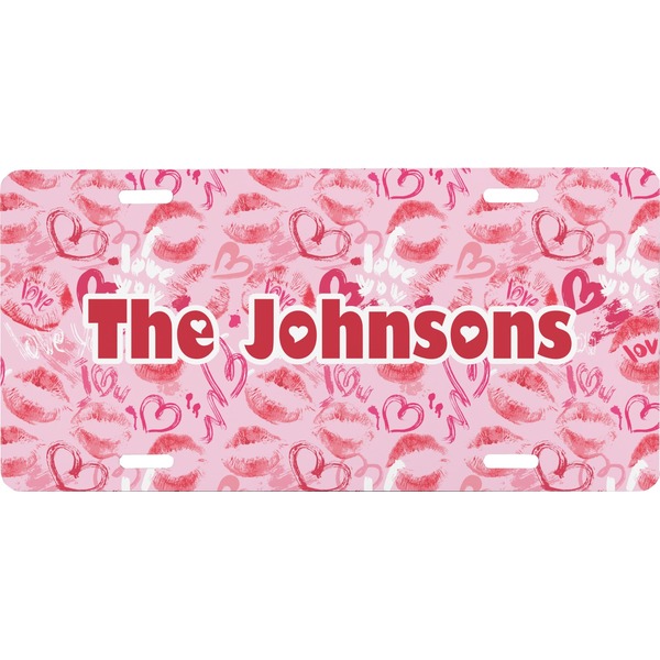 Custom Lips n Hearts Front License Plate (Personalized)