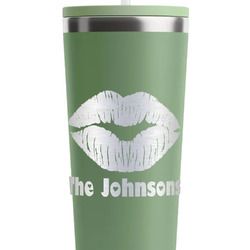 Lips n Hearts RTIC Everyday Tumbler with Straw - 28oz - Light Green - Double-Sided (Personalized)