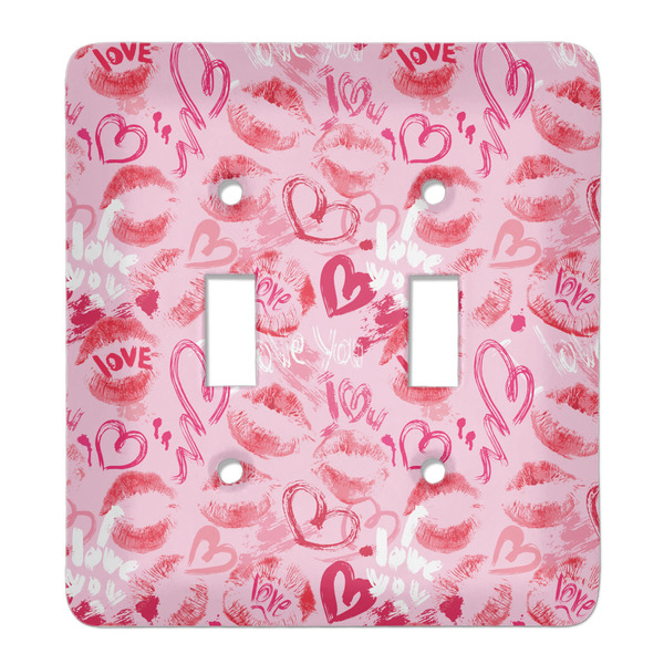 Custom Lips n Hearts Light Switch Cover (2 Toggle Plate)