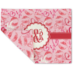Lips n Hearts Double-Sided Linen Placemat - Single w/ Couple's Names