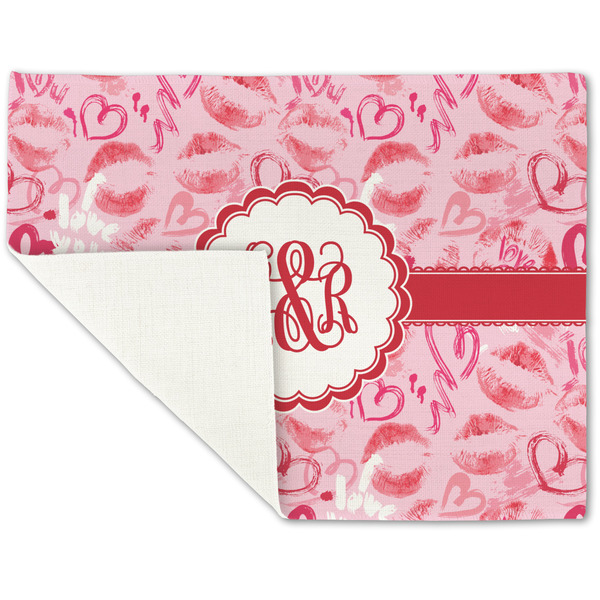 Lips n Hearts Linen Placemat - Folded Corner (single side)