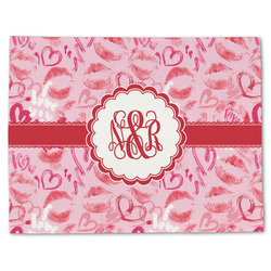Lips n Hearts Single-Sided Linen Placemat - Single w/ Couple's Names