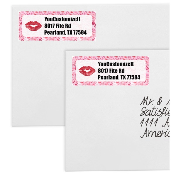 Lips n Hearts Mailing Labels - Double Stack Close Up