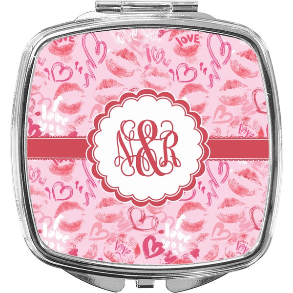 Custom Lips n Hearts Compact Makeup Mirror (Personalized)
