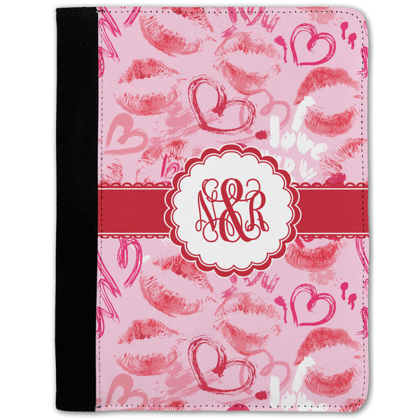 Custom Lips n Hearts Notebook Padfolio - Medium w/ Couple's Names