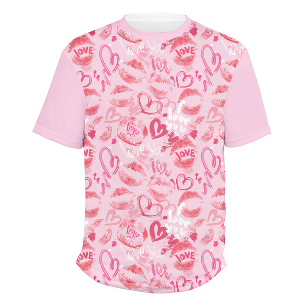 Custom Lips n Hearts Men's Crew T-Shirt - 3X Large