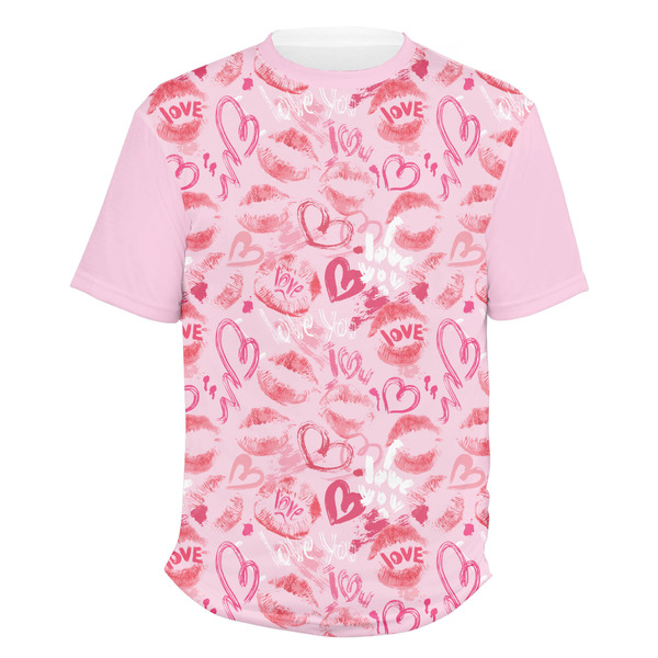 Custom Lips n Hearts Men's Crew T-Shirt - 2X Large