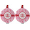 Lips n Hearts Metal Ball Ornament - Front and Back