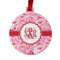 Lips n Hearts Metal Ball Ornament - Double Sided w/ Couple's Names
