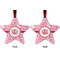 Lips n Hearts Metal Star Ornament - Front and Back