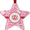 Lips n Hearts Metal Star Ornament - Double Sided w/ Couple's Names