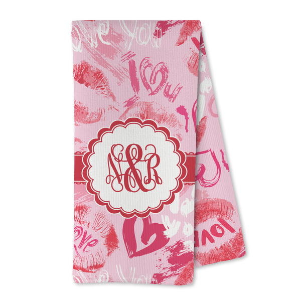 Custom Lips n Hearts Kitchen Towel - Microfiber (Personalized)
